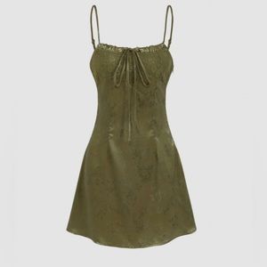 CIDER Floral Jacquard Lace Corset Mini Dress